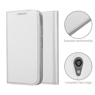 Motorola MOTO G2 Suojakuori Lompakkokotelo (Hopea)