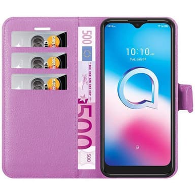 Alcatel 1S 2020 Suojakuori Lompakkokotelo (Violetti)