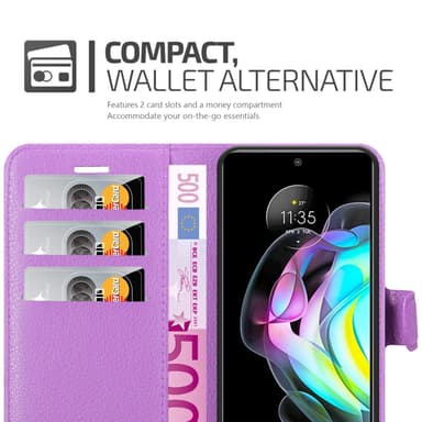 Motorola EDGE 20 Suojakuori Lompakkokotelo (Violetti)