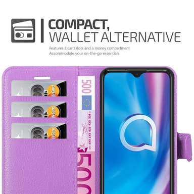 Alcatel 1S 2020 Suojakuori Lompakkokotelo (Violetti)