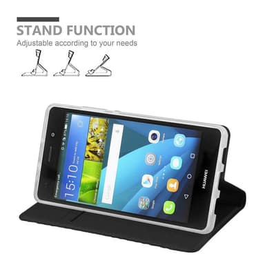 Huawei P8 LITE 2015 Suojakuori Lompakkokotelo (Musta)