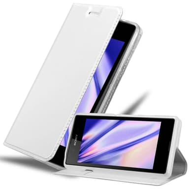 Sony Xperia E3 Suojakuori Lompakkokotelo (Hopea)