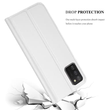 Samsung Galaxy A02s Suojakuori Lompakkokotelo (Hopea)