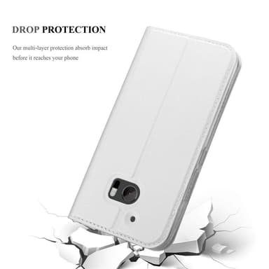 HTC ONE M10 Suojakuori Lompakkokotelo (Hopea)