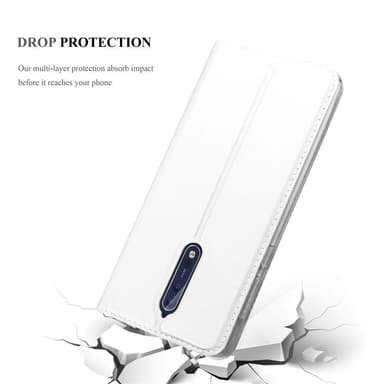 Nokia 8 2017 Suojakuori Lompakkokotelo (Hopea)