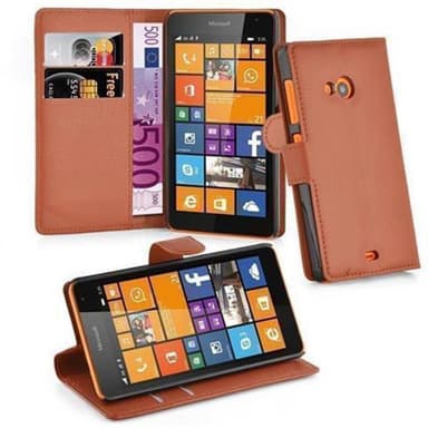 Nokia Lumia 535 Suojakuori Lompakkokotelo (Ruskea)