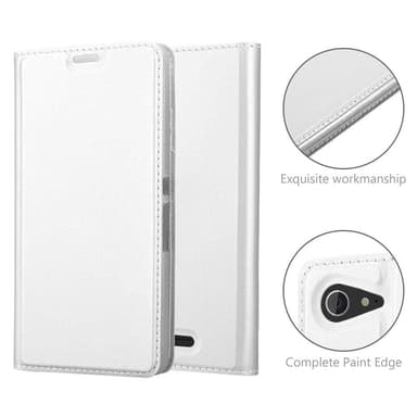 Sony Xperia E3 Suojakuori Lompakkokotelo (Hopea)