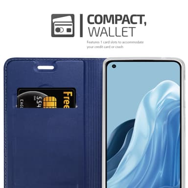 Realme 7 5G Suojakuori Lompakkokotelo (Sininen)