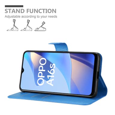 Oppo A16s / A54s Suojakuori Lompakkokotelo (Sininen)