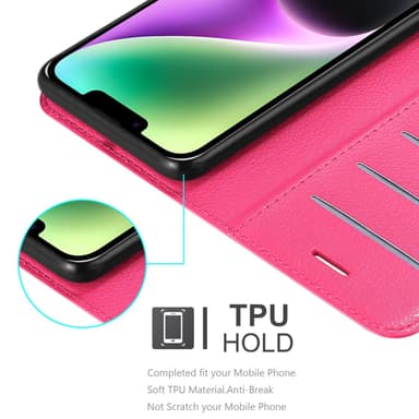 iPhone 14 Suojakuori Lompakkokotelo (Vaaleanpunainen)