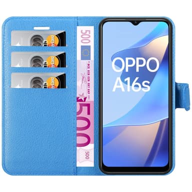 Oppo A16s / A54s Suojakuori Lompakkokotelo (Sininen)