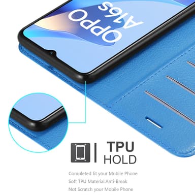 Oppo A16s / A54s Suojakuori Lompakkokotelo (Sininen)