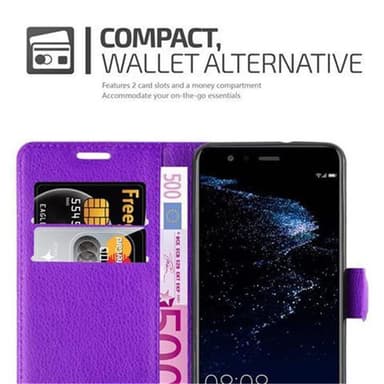 Huawei P10 LITE Suojakuori Lompakkokotelo (Violetti)