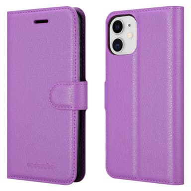 iPhone 12 MINI Suojakuori Lompakkokotelo (Violetti)