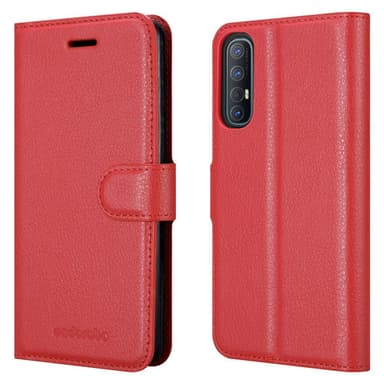 Oppo FIND X2 NEO Suojakuori Lompakkokotelo (Punainen)