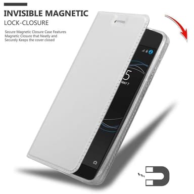 Sony Xperia L1 Suojakuori Lompakkokotelo (Hopea)