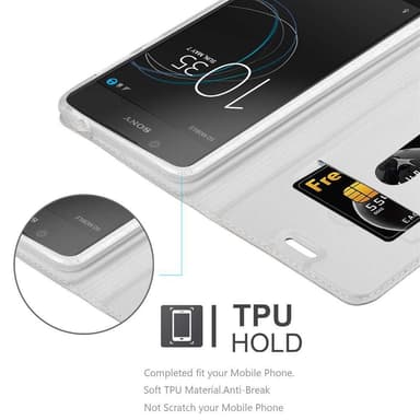 Sony Xperia L1 Suojakuori Lompakkokotelo (Hopea)
