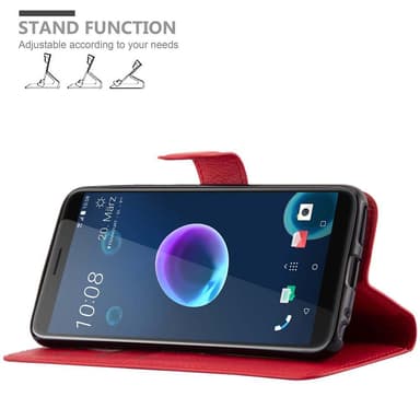 HTC Desire 12 Suojakuori Lompakkokotelo (Punainen)