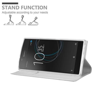 Sony Xperia L1 Suojakuori Lompakkokotelo (Hopea)