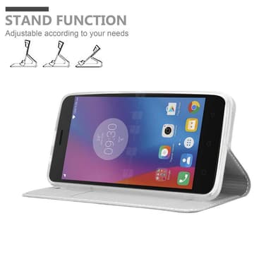 Lenovo K6 / K6 POWER Suojakuori Lompakkokotelo (Hopea)