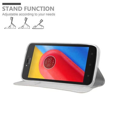Motorola MOTO C Suojakuori Lompakkokotelo (Hopea)