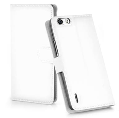 Honor 6 PLUS Suojakuori Lompakkokotelo (Valkoinen)
