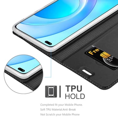 Honor 50 LITE Suojakuori Lompakkokotelo (Musta)