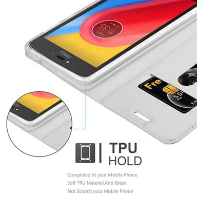 Motorola MOTO C Suojakuori Lompakkokotelo (Hopea)