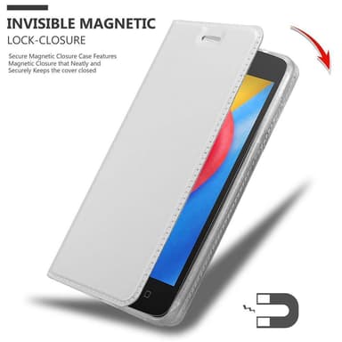 Motorola MOTO C Suojakuori Lompakkokotelo (Hopea)