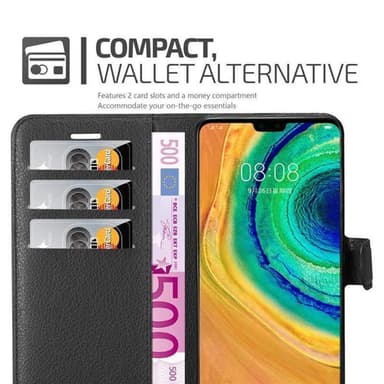 Huawei MATE 30 Suojakuori Lompakkokotelo (Musta)