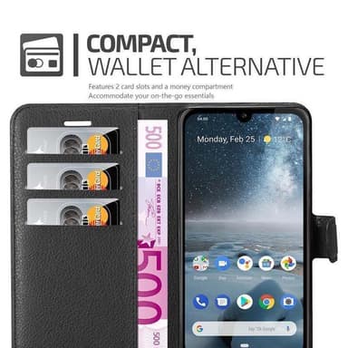 Nokia 4.2 Suojakuori Lompakkokotelo (Musta)