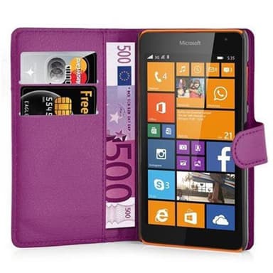 Nokia Lumia 535 Suojakuori Lompakkokotelo (Violetti)