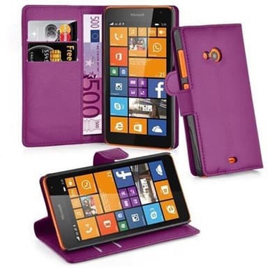 Nokia Lumia 535 Suojakuori Lompakkokotelo (Violetti)