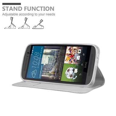 HTC ONE M9 Suojakuori Lompakkokotelo (Hopea)