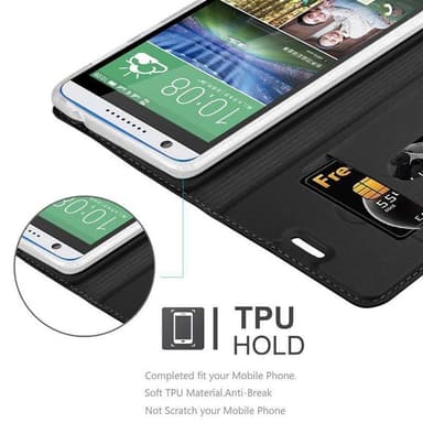 HTC Desire 820 Suojakuori Lompakkokotelo (Musta)
