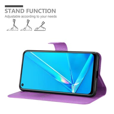 Oppo A92 Suojakuori Lompakkokotelo (Violetti)