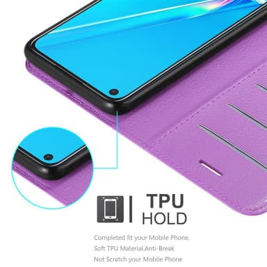 Oppo A92 Suojakuori Lompakkokotelo (Violetti)