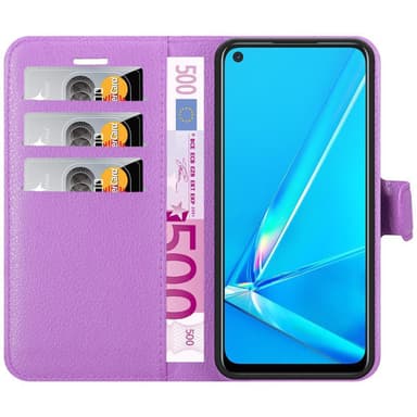 Oppo A92 Suojakuori Lompakkokotelo (Violetti)