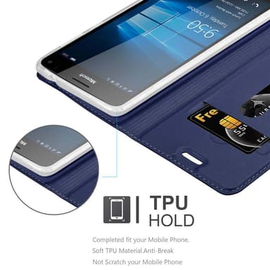 Nokia Lumia 950 XL Suojakuori Lompakkokotelo (Sininen)