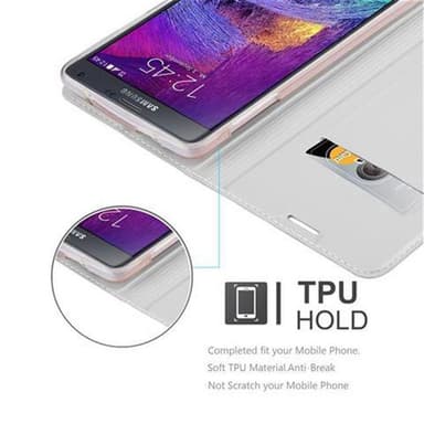 Samsung Galaxy NOTE 4 Suojakuori Lompakkokotelo (Hopea)