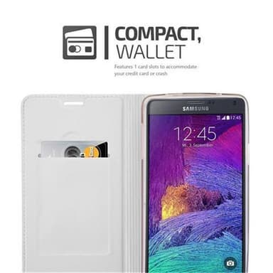 Samsung Galaxy NOTE 4 Suojakuori Lompakkokotelo (Hopea)