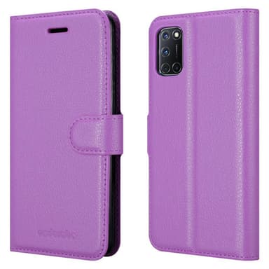 Oppo A92 Suojakuori Lompakkokotelo (Violetti)