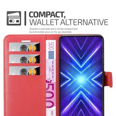Honor 9X Suojakuori Lompakkokotelo (Punainen)