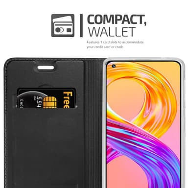 Realme 8 4G / 8 PRO Suojakuori Lompakkokotelo (Musta)