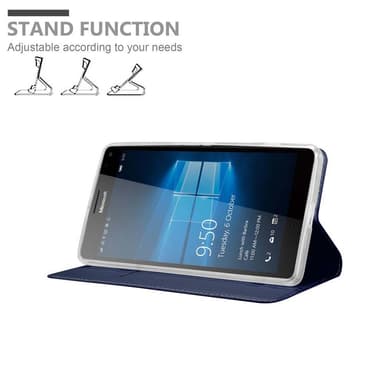 Nokia Lumia 950 XL Suojakuori Lompakkokotelo (Sininen)