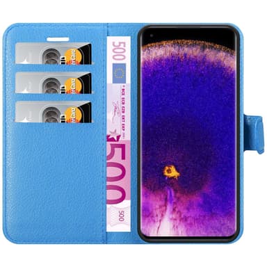 Oppo FIND X5 PRO Suojakuori Lompakkokotelo (Sininen)