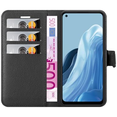 Realme 7 5G Suojakuori Lompakkokotelo (Musta)