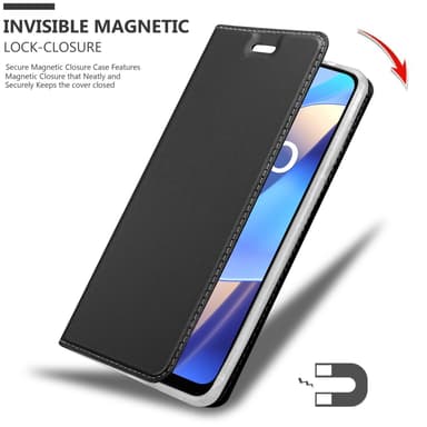 Oppo A16s / A54s Suojakuori Lompakkokotelo (Musta)