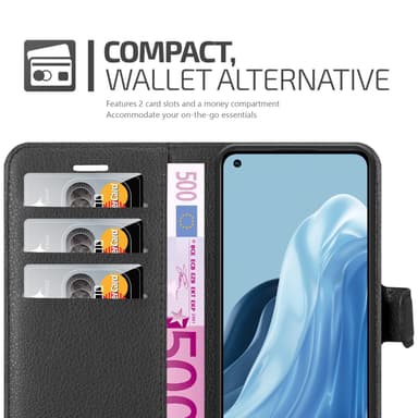 Realme 7 5G Suojakuori Lompakkokotelo (Musta)