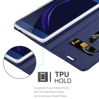 Honor 8 / 8 PREMIUM Suojakuori Lompakkokotelo (Sininen)